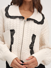 Women Tierra Knit Jacket - Cream