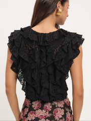 Women Lucianna Lace Top - Black