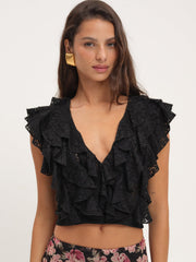Women Lucianna Lace Top - Black