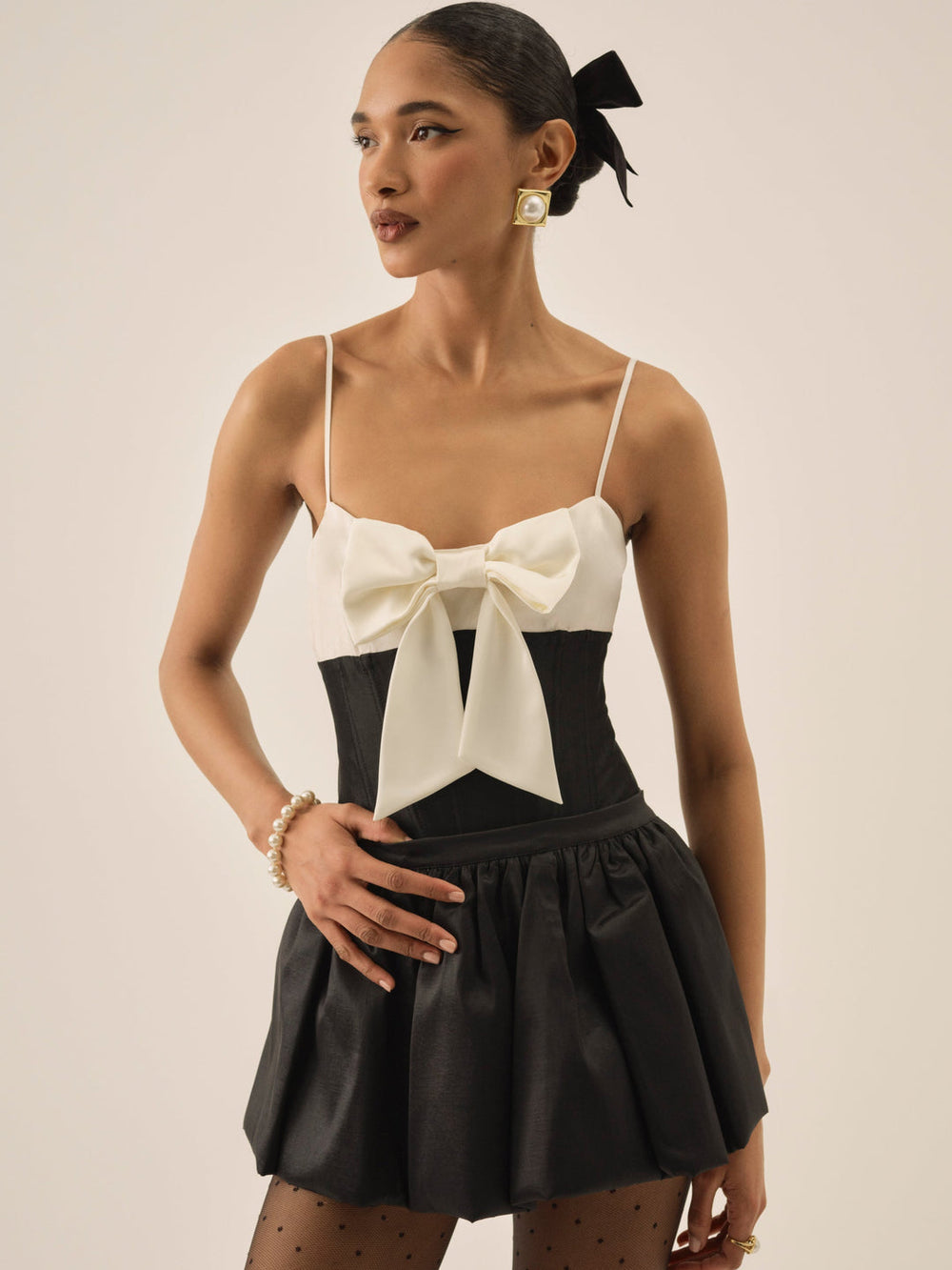 Women Emalie Taffeta Bodysuit - Black