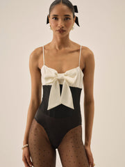 Women Emalie Taffeta Bodysuit - Black
