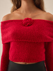 Women Aspen Knit Top - Red