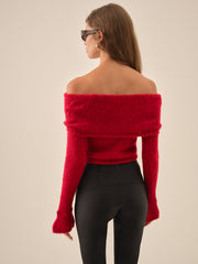 Women Aspen Knit Top - Red