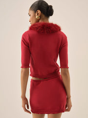 Women Maura Knit Cardigan - Red