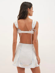 Women Baby Bows Bra Top - White
