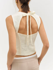 Women Rosie Jacquard Top - Cream