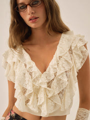 Women Lucianna Lace Top - Cream