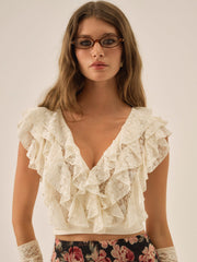 Women Lucianna Lace Top - Cream