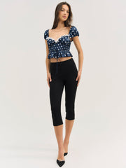 Women Holland Top - Navy