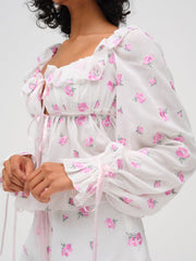 Women Fiona Floral Top - White