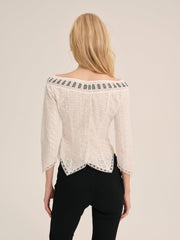 Women Rosie Ribbon Top - White