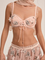 Women Blushing Rose Bra Top - Blush