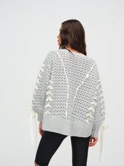 Women Liberty V Neck Sweater - Grey