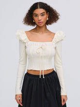 Women Aliyah Pointelle Top - Cream