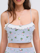 Women Amalia Knit Crop Top - Blue