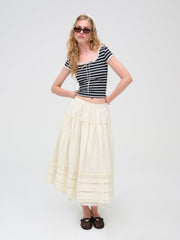 Women Suzette Stripe Top - Black