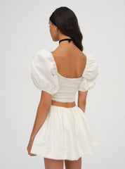 Women Billie Pointelle Top - Cream