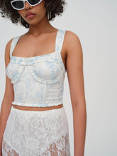 Women Chantal Denim Corset Top - Blue