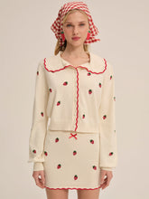 Women Strawberry Jam Cardigan - Cream