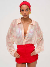 Women Love Dot Button-Up Top - Cream