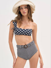 Women Gingham Swim Short - Blue