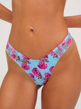 Women Floral Stems Bikini Bottom - Blue