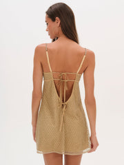 Women Glitter Slip Dress - Gold