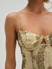 Women Opal Mini Dress - Gold