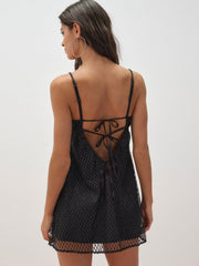 Women Glitter Slip Dress - Black