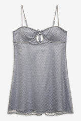 Women Glitter Slip Dress - Silver