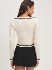 Women Greta Long Sleeve Knit Top - Cream