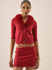 Women Maura Knit Mini Skirt - Red