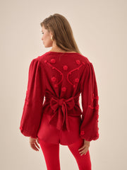 Women Adalyn Cardigan - Red