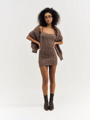 Women Nathalie Knit Mini Dress - Brown