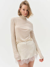 Women Athena Turtle Neck Top - Cream