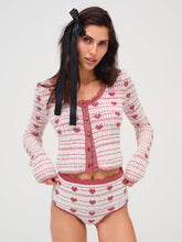 Women Candy Heart Knit Panty - Cream