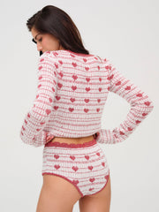 Women Candy Heart Knit Panty - Cream