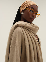 Women Solana Cardigan with Scarf - Tan