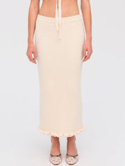 Women Rey Knit Midi Skirt - Cream