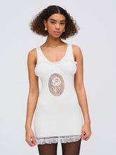 Women Lyon Knit Mini Dress - White