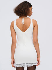 Women Lyon Knit Mini Dress - White
