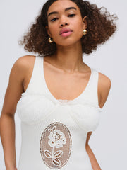 Women Lyon Knit Mini Dress - White