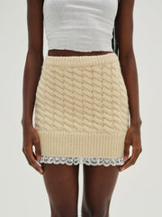 Women Milana Knit Mini Skirt - Cream