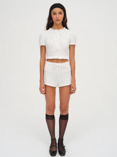 Women Allison Pointelle Short - White