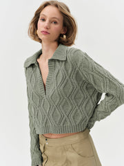 Women Madison Chenille Polo - Green