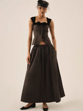Women Train Station Poplin Maxi Skirt - Black