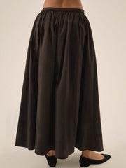 Women Train Station Poplin Maxi Skirt - Black