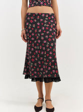 Women Betty Bud Midi Skirt - Black