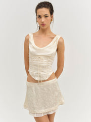 Women Carla Jacquard Mini Skirt - Cream