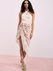 Women Esme Rose Embroidered Asymmetrical Skirt - Pink